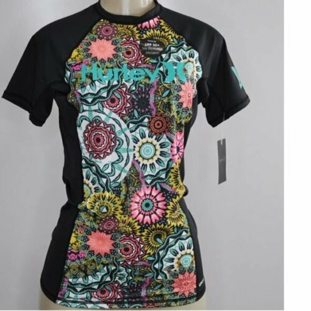 Hurley Women's One and Only Surf Rash Guard Shirt With UPF 50+ Sun Protection